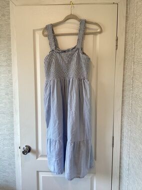 Time and Tru Light Blue Smocked Maxi Dress 3XL EUC